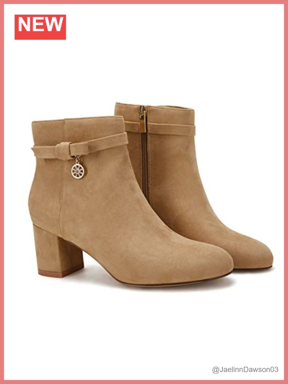 Coutgo Women's Ankle Boots Chunky Block Low Heel Vintage Tie Knot Booties
